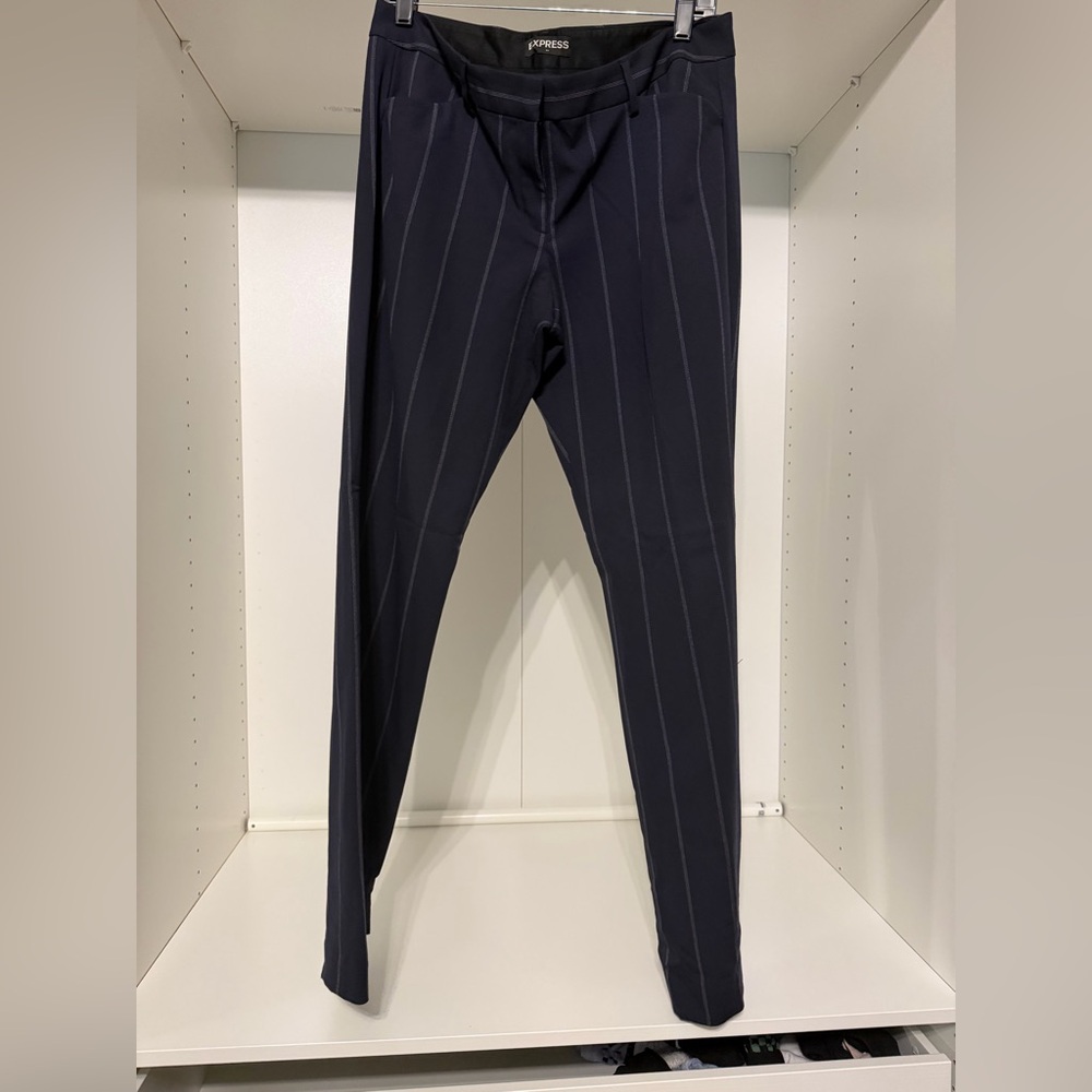 Express Women’s Navy Pinstripe Dress Pants